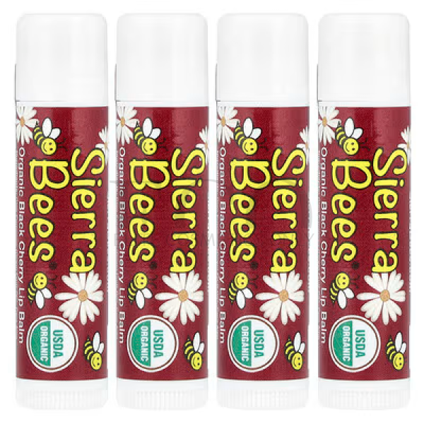 Органический бальзам для губ, черешня, Sierra Bees, 4,25 г, 1 шт. 